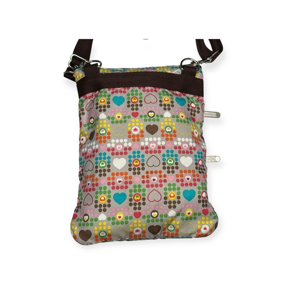 Y2K: LeSportSac ❤︎ Iconic Ripstop Crossbody Bag Handbag ❤︎ Multi Heart Dot Print - Picture 5 of 16